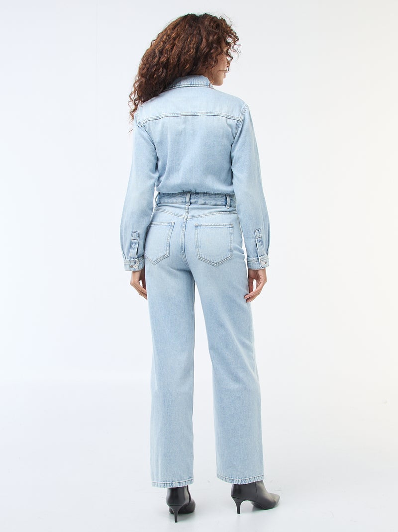 Combinaison en jean manches longues Bleu - Kiabi