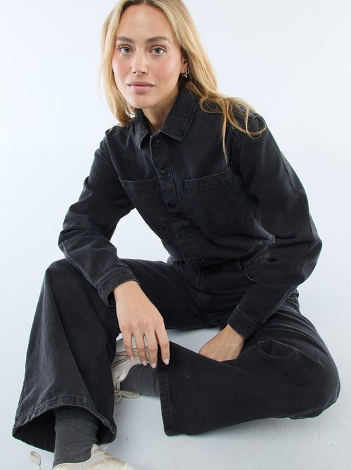 Combinaison en jean manches longues - Kiabi