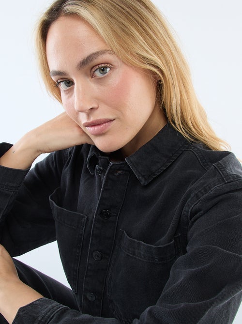 Combinaison en jean manches longues - Kiabi