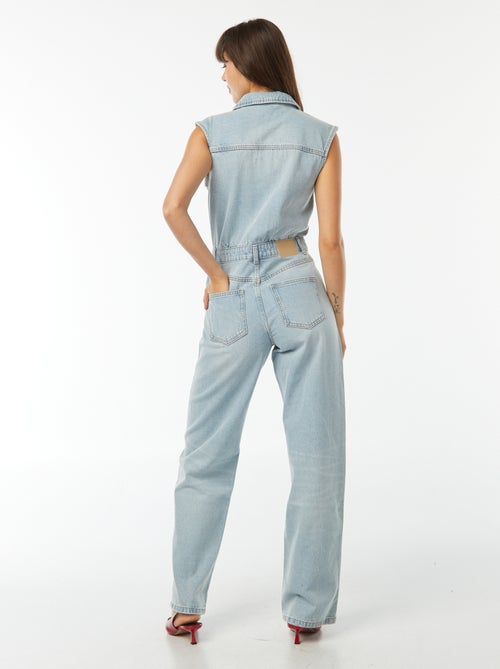 Combinaison en jean sans manches - Kiabi