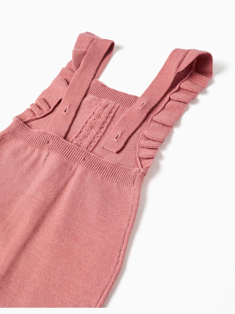Combinaison en maille avec bretelles à volants Rose - Kiabi