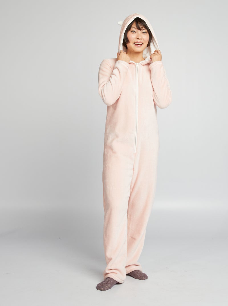 Combinaison en polaire Rose - Kiabi