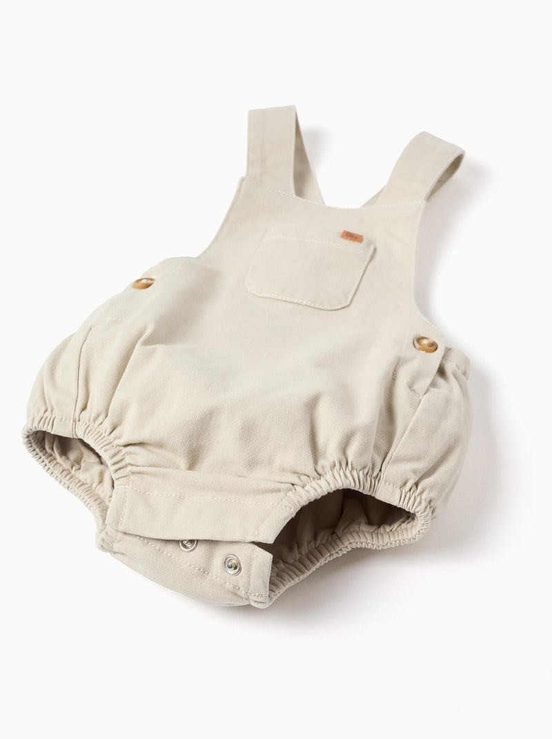 Combinaison en sergé avec poche à l'avant Beige clair - Kiabi