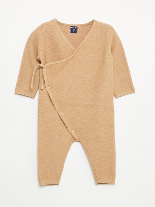 Combinaison en tricot avec ouverture cache-cœur - Kiabi