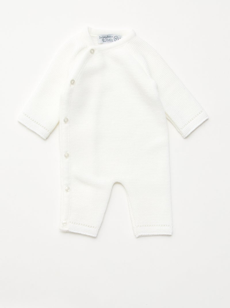 Combinaison en tricot 'La manufacture de Layette' Blanc - Kiabi