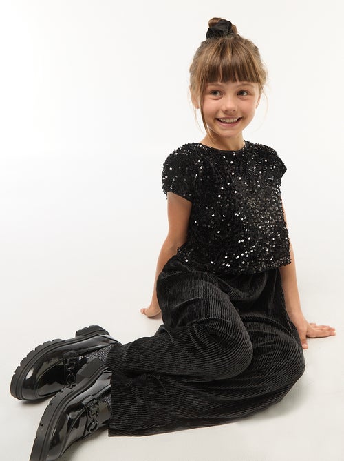 Combinaison en velours sequins - Kiabi