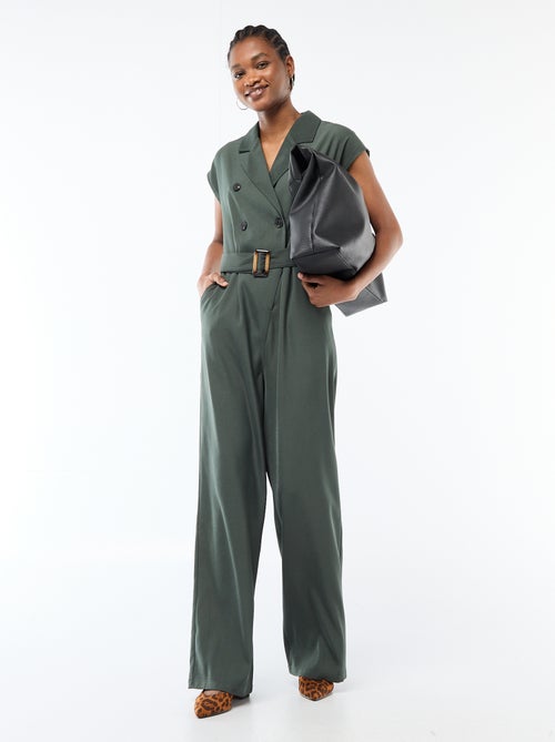 Combinaison femme unie à coupe large - Kiabi