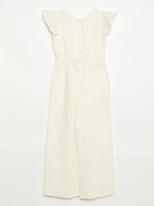 Combinaison large en broderie anglaise volantée coton - Kiabi