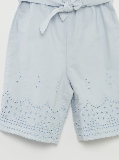 Combinaison longue à bretelles avec broderies à la base - Kiabi