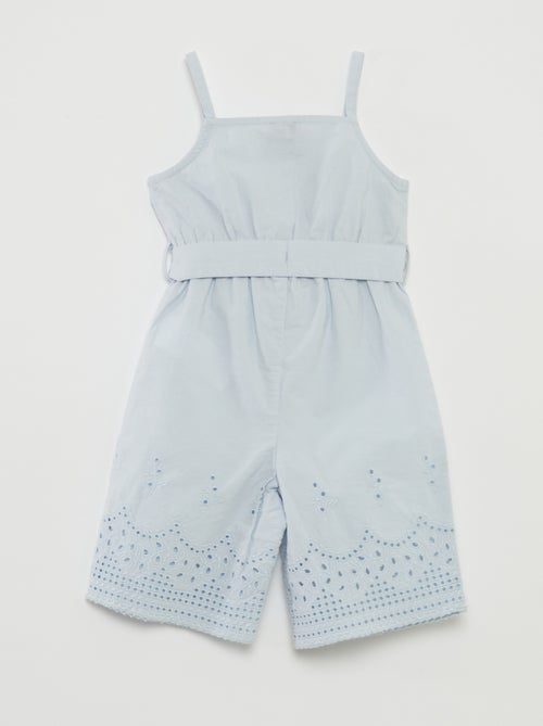 Combinaison longue à bretelles avec broderies à la base - Kiabi