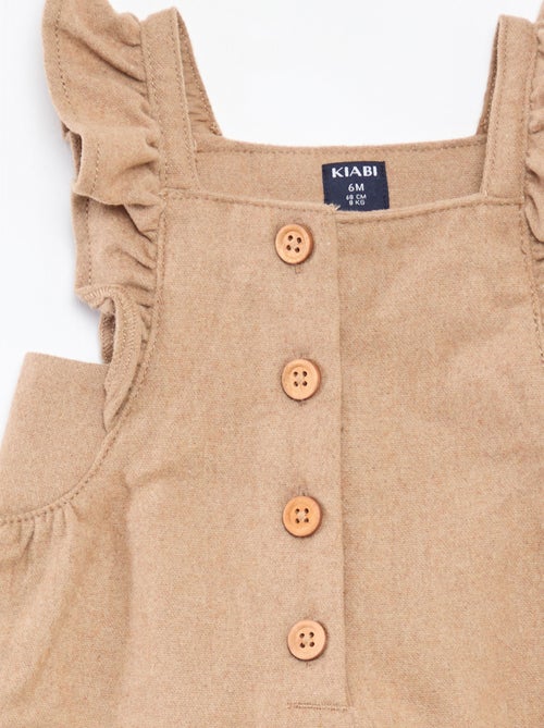 Combinaison longue en flanelle de coton - Kiabi