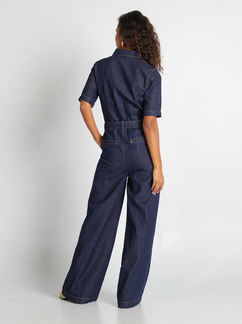 Combinaison longue en jean BLEU - Kiabi