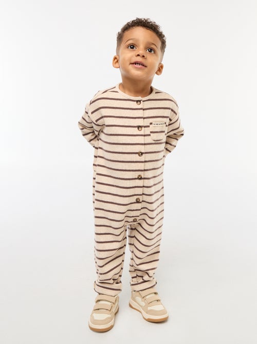 Combinaison longue en maille doudou - Kiabi