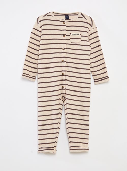Combinaison longue en maille doudou - Kiabi
