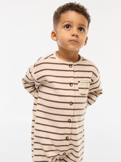 Combinaison longue en maille doudou - Kiabi