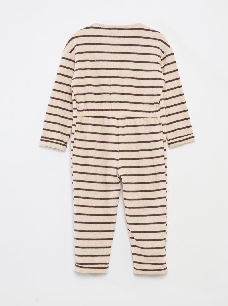 Combinaison longue en maille doudou Marron - Kiabi