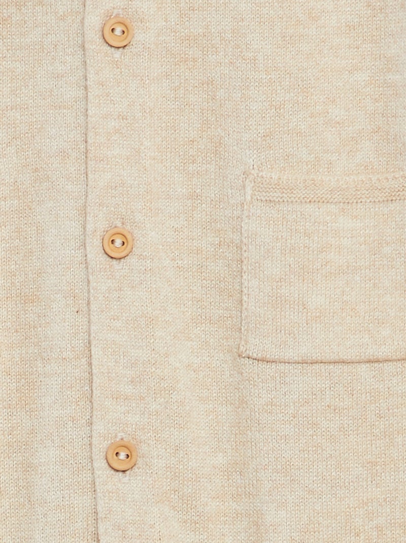 Combinaison longue en maille tricot boutonnée BEIGE - Kiabi