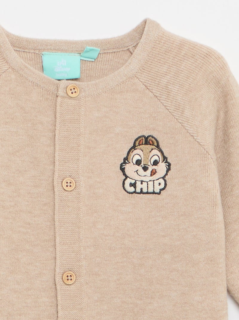 Combinaison longue en maille tricot 'Tic & Tac' 'Disney' Marron - Kiabi