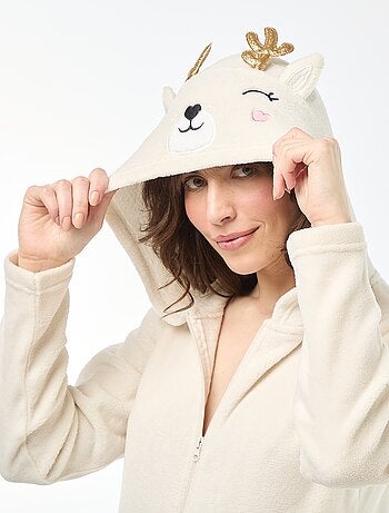 Combinaison longue en polaire animée Rêne