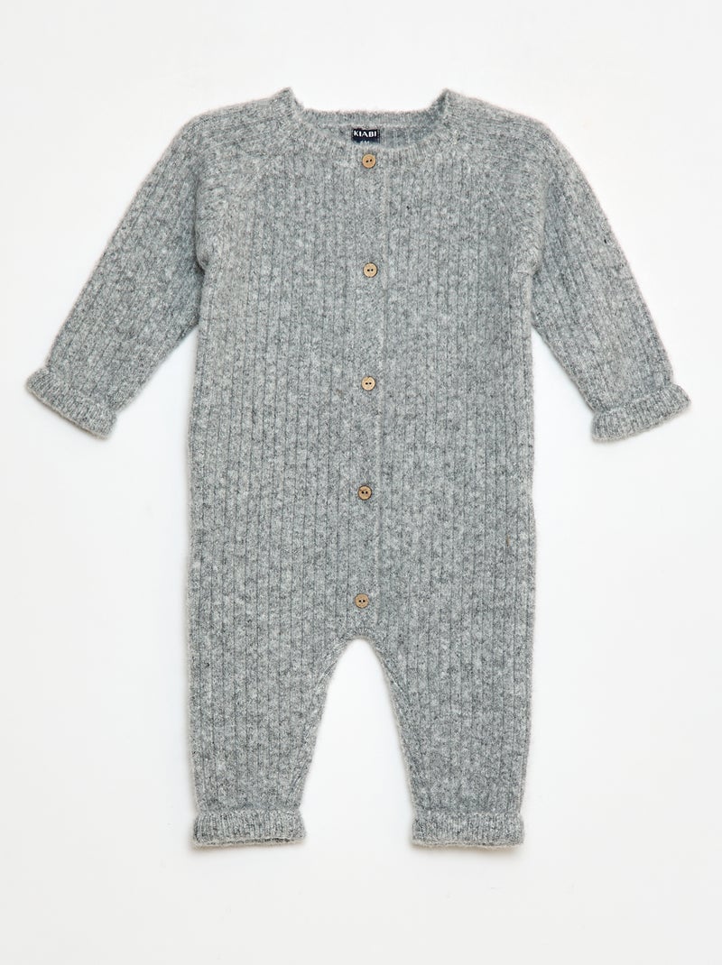 Combinaison longue en tricot Gris - Kiabi
