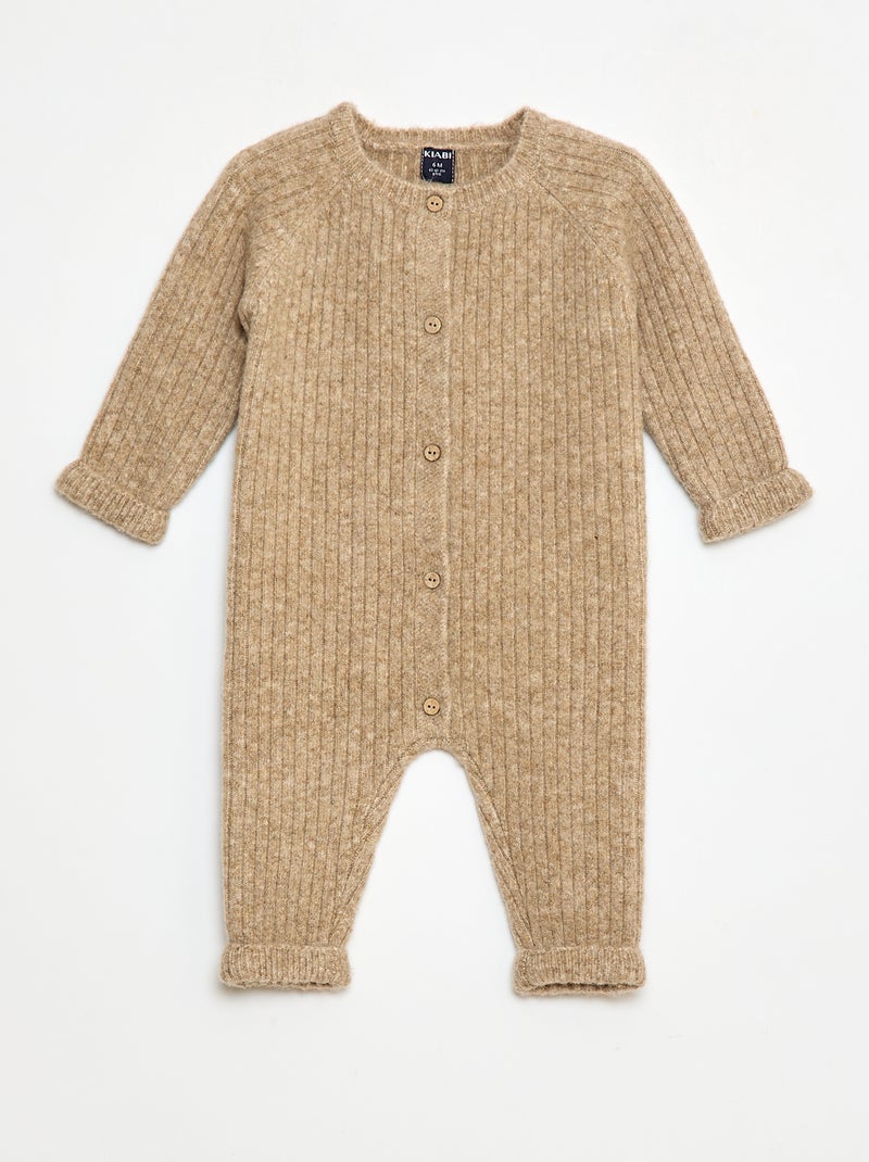 Combinaison longue en tricot Marron - Kiabi