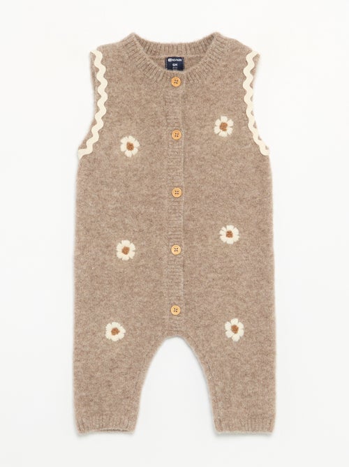 Combinaison longue sans manches en tricot - Kiabi