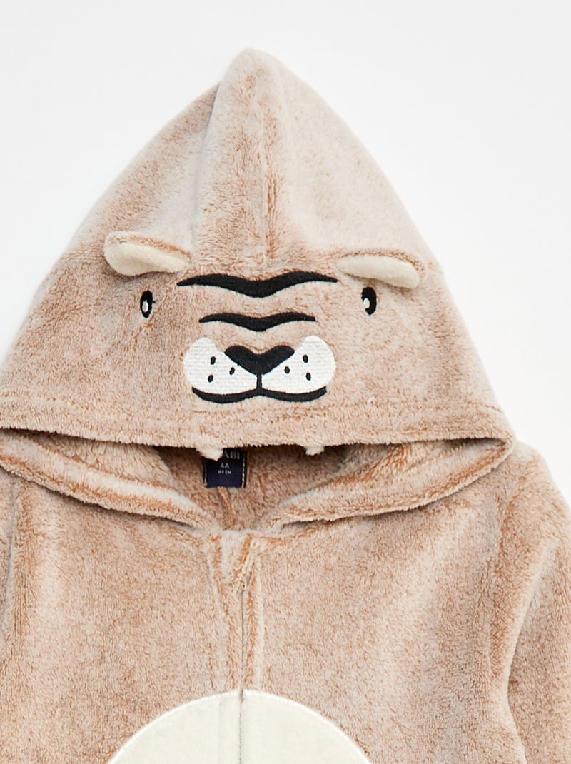 Combinaison nuit à capuche animée Marron - Kiabi