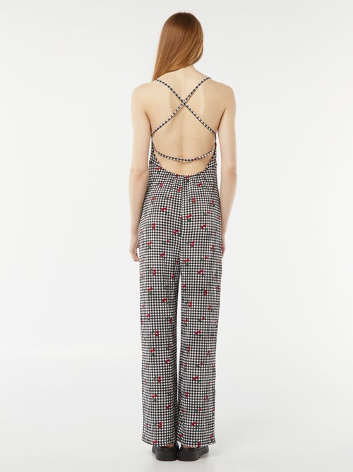 Combinaison pantalon en maille gaufrée - Kiabi