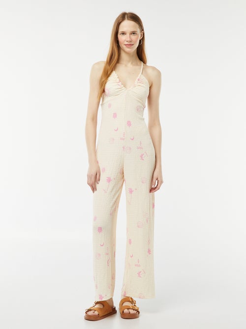 Combinaison pantalon en maille gaufrée - Kiabi