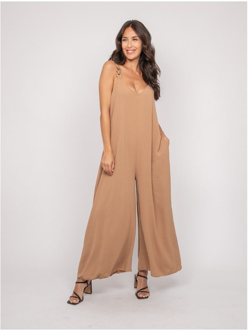 Combinaison pantalon fluide echine Beige - Kiabi