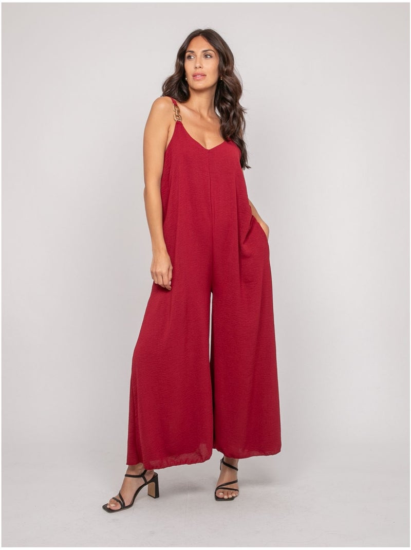 Combinaison pantalon fluide echine Bordeaux - Kiabi