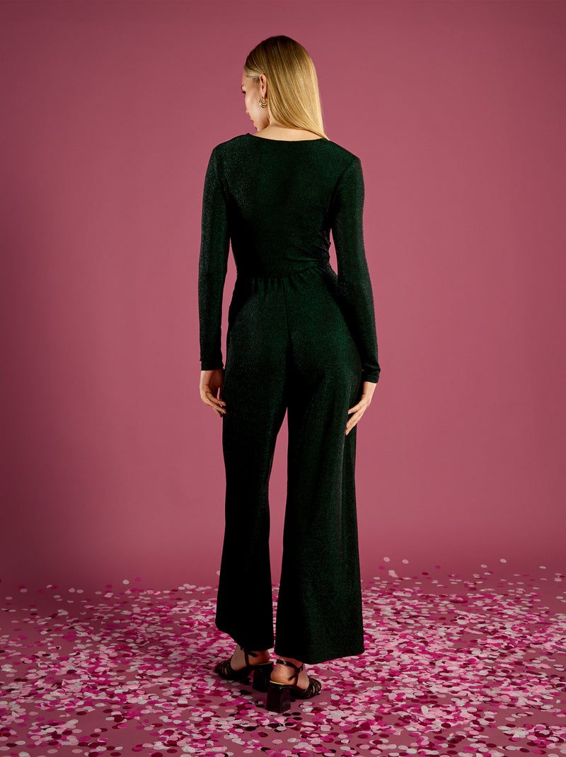 Combinaison pantalon large maille bisou Vert - Kiabi