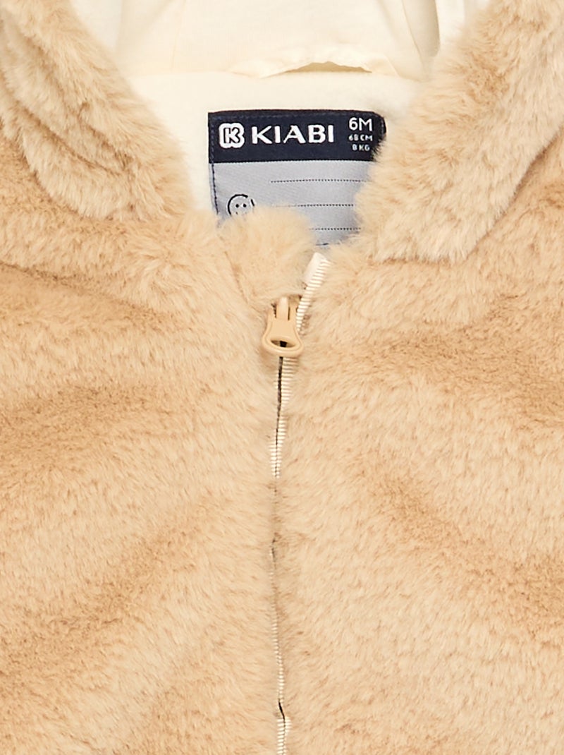 Combinaison pilote imitation fourrure Marron - Kiabi