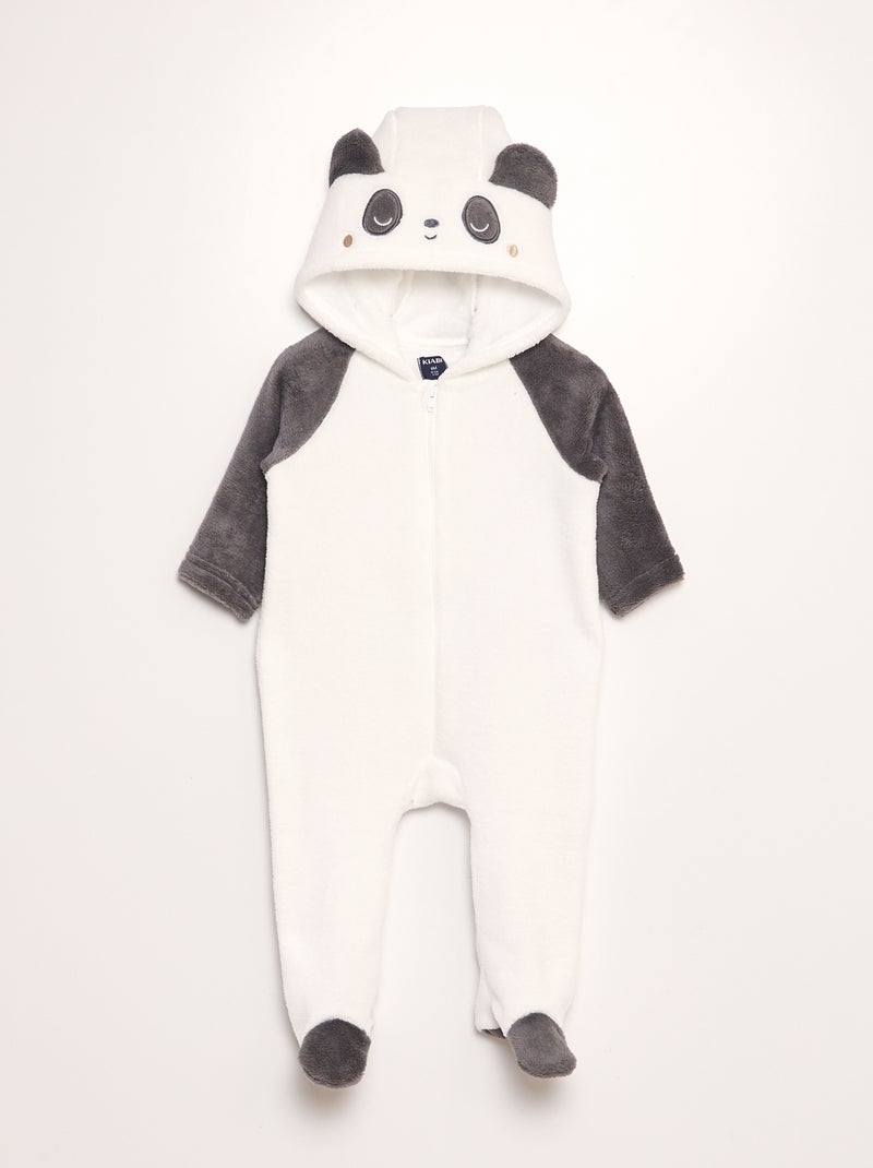 Combinaison polaire 'panda' Blanc/gris - Kiabi