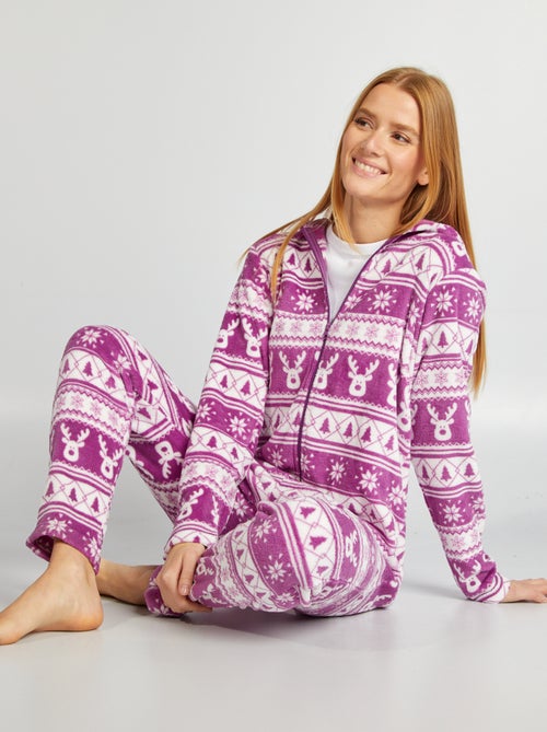 Combinaison pyjama en polaire de Noël - Kiabi