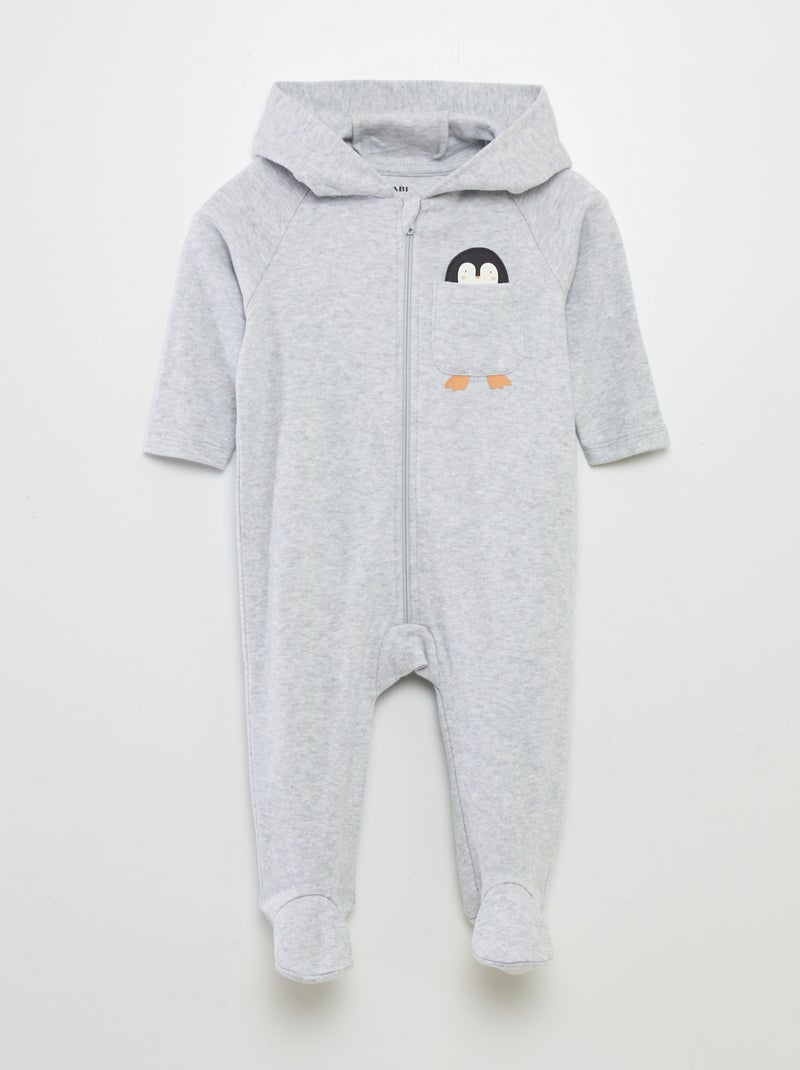 Combinaison pyjama 'pingouin' Gris - Kiabi