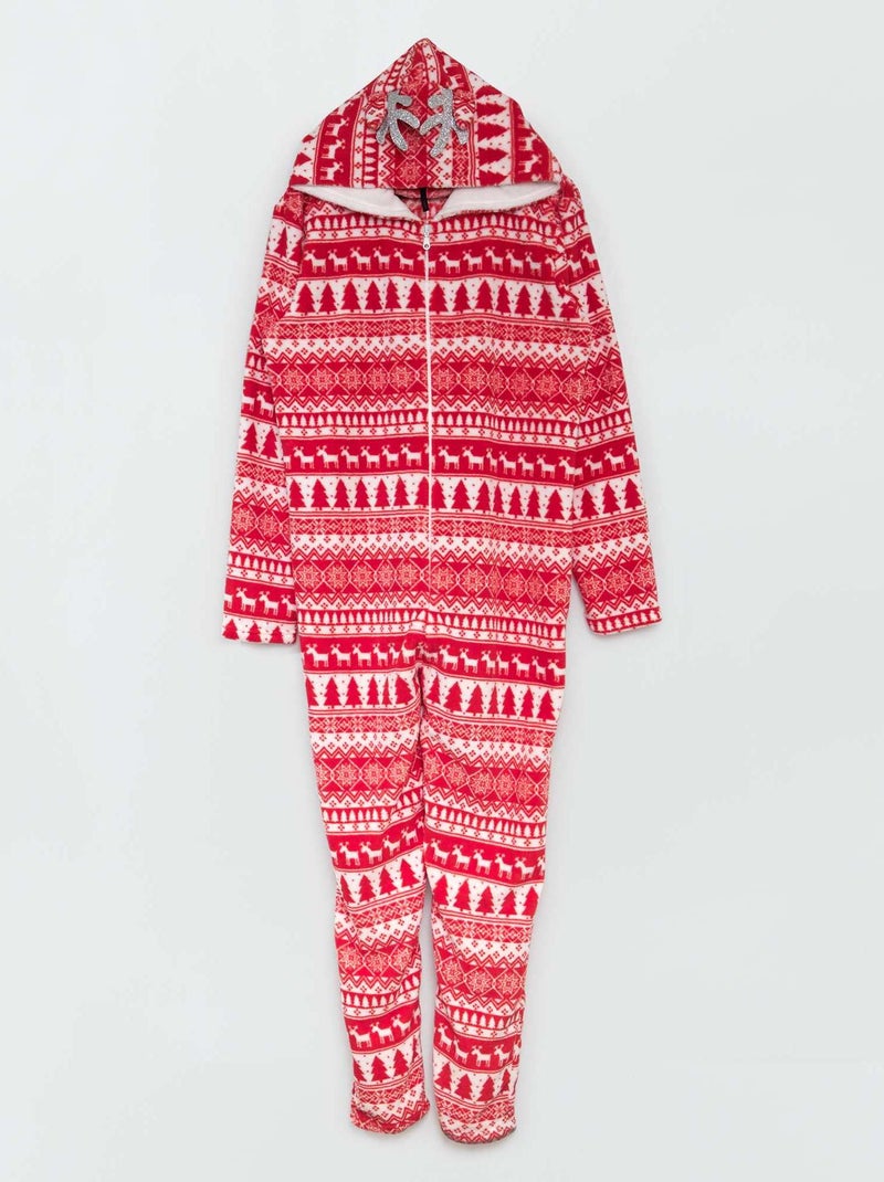 Combinaison pyjama polaire Rouge - Kiabi