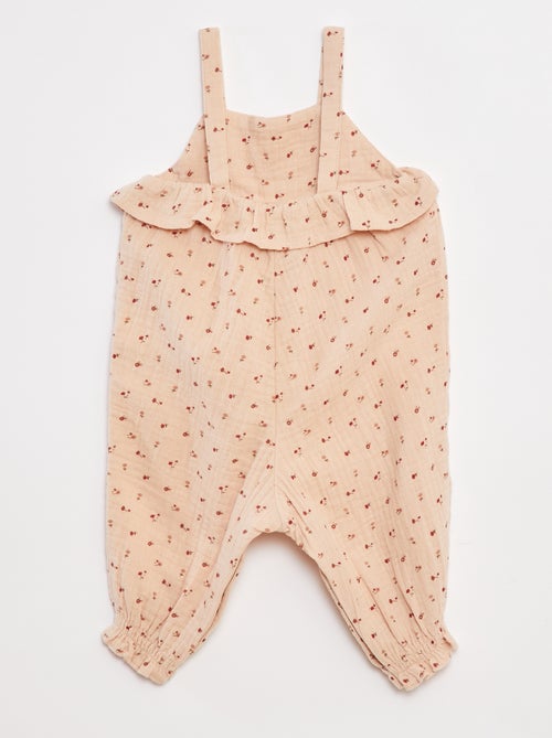 Combinaison salopette longue à motif - Kiabi