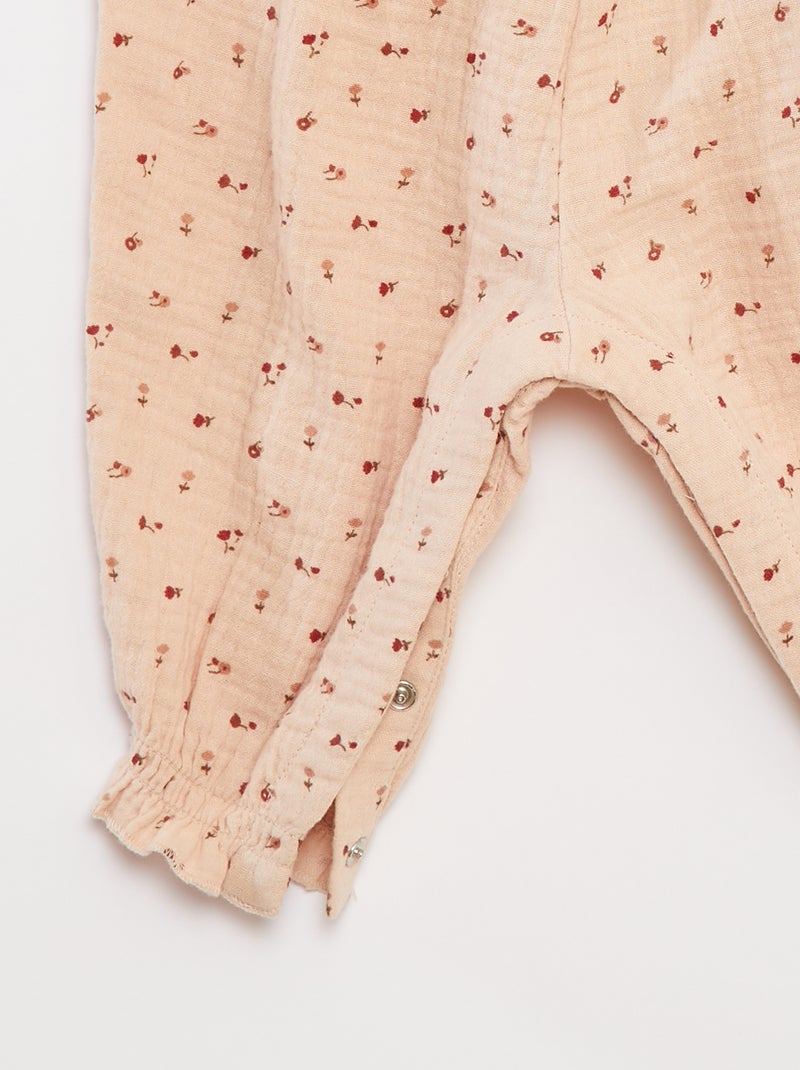 Combinaison salopette longue à motif Beige - Kiabi