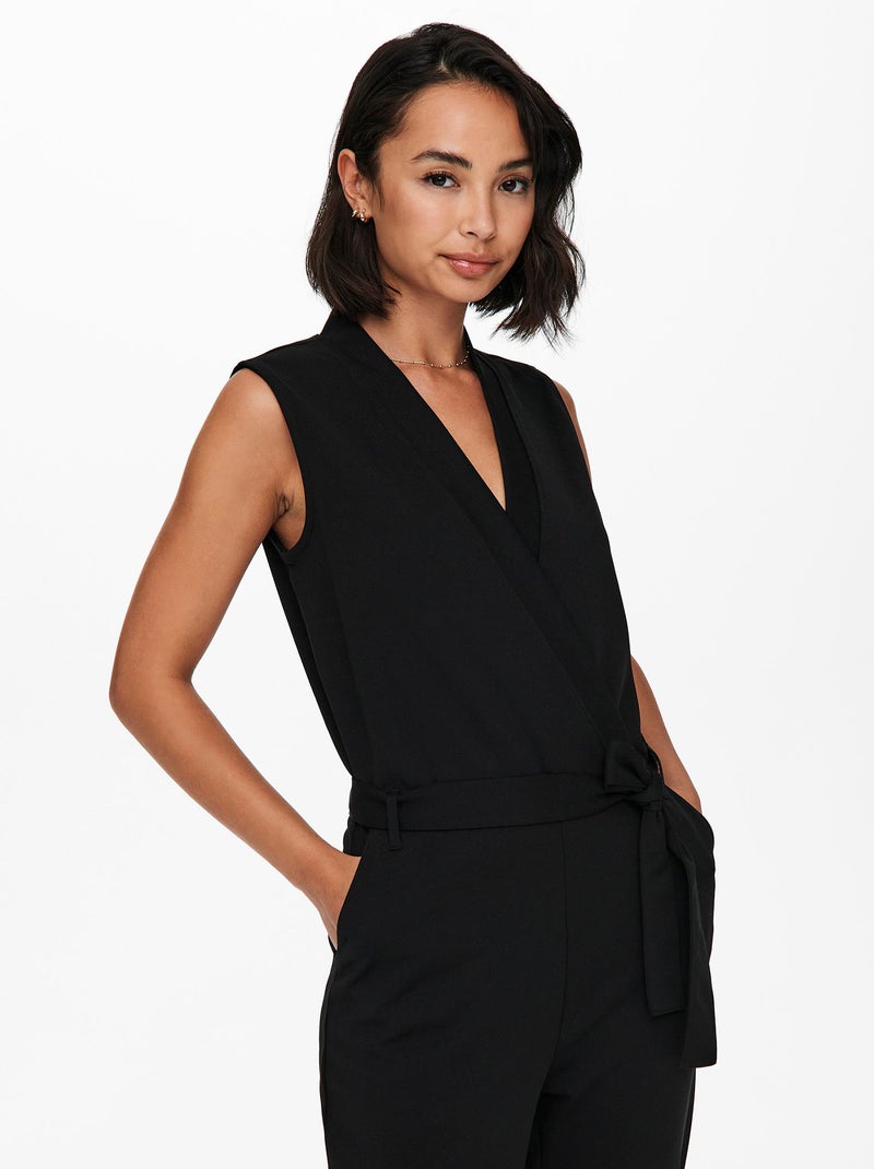 Robe Femme Sexy Loalirando - Combinaison Halterneck Deep V Avec Jupe Tulle - Noir - Club, Soirée
