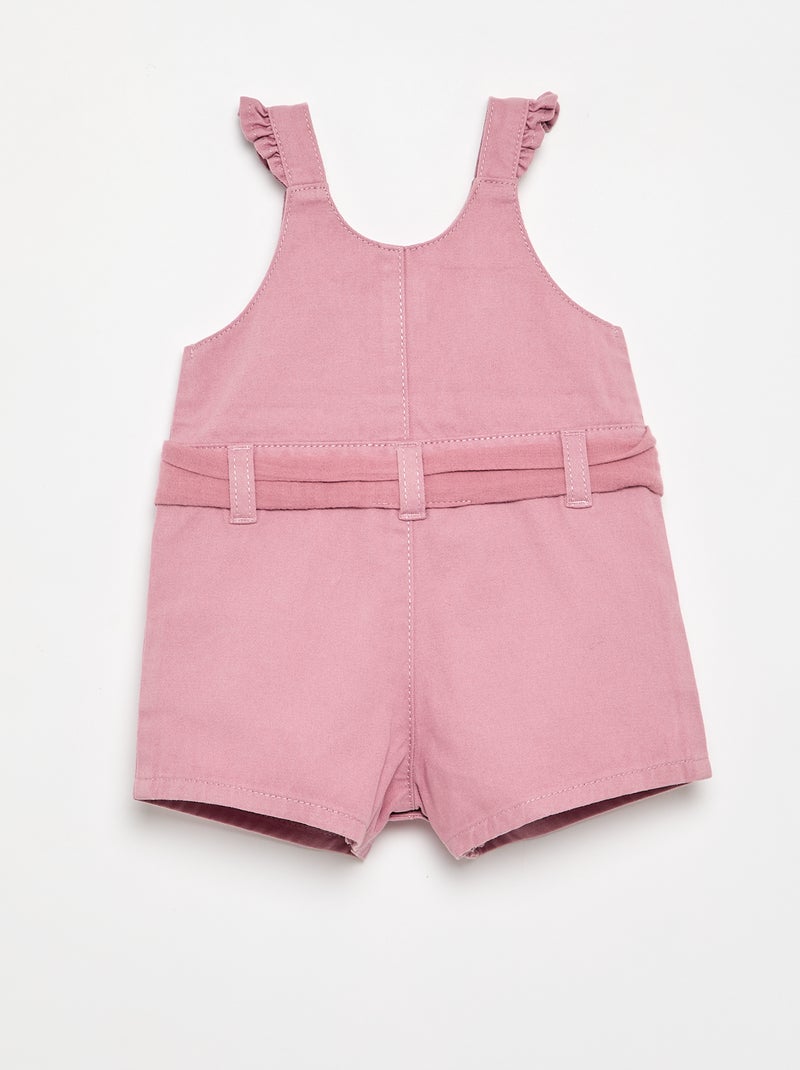 Combinaison short avec broderies Rose - Kiabi