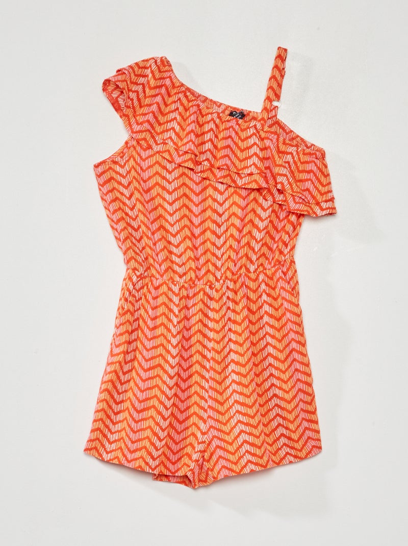 Combinaison short avec imprimé Orange - Kiabi