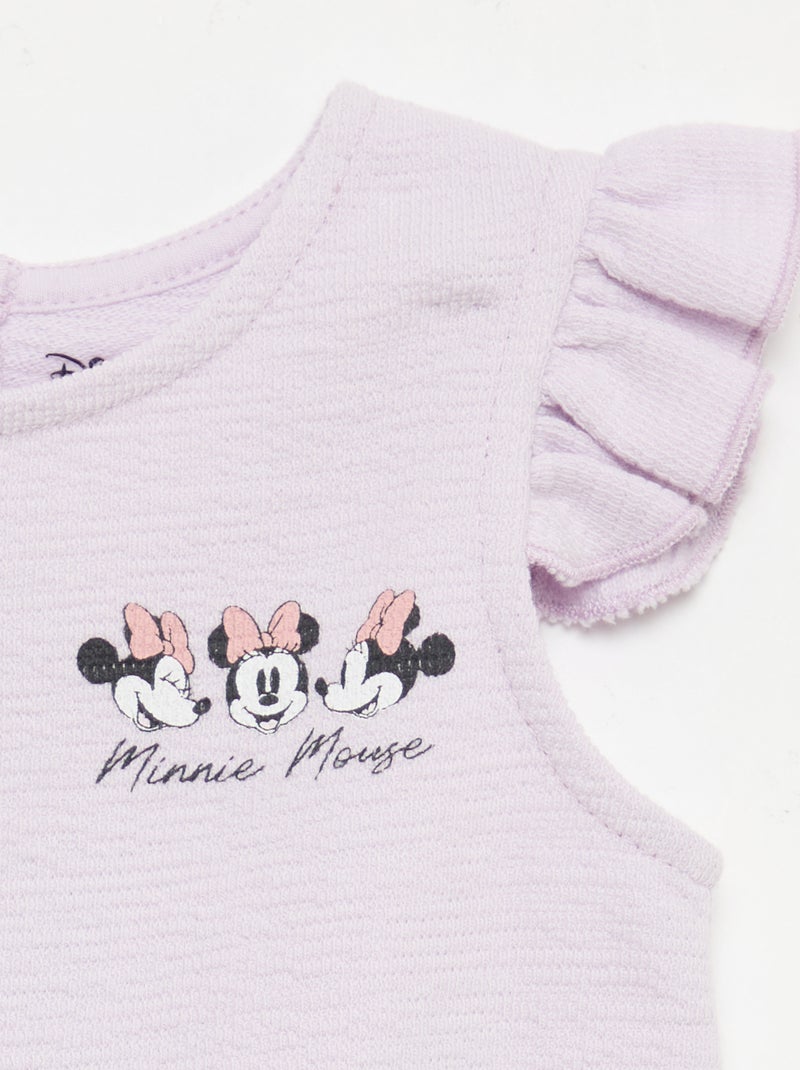 Combinaison short en baby Terry Violet - Kiabi
