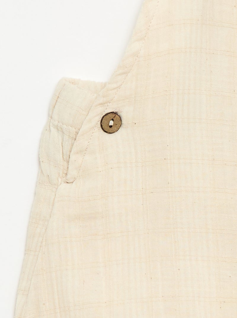 Combinaison short en double gaze de coton Blanc - Kiabi