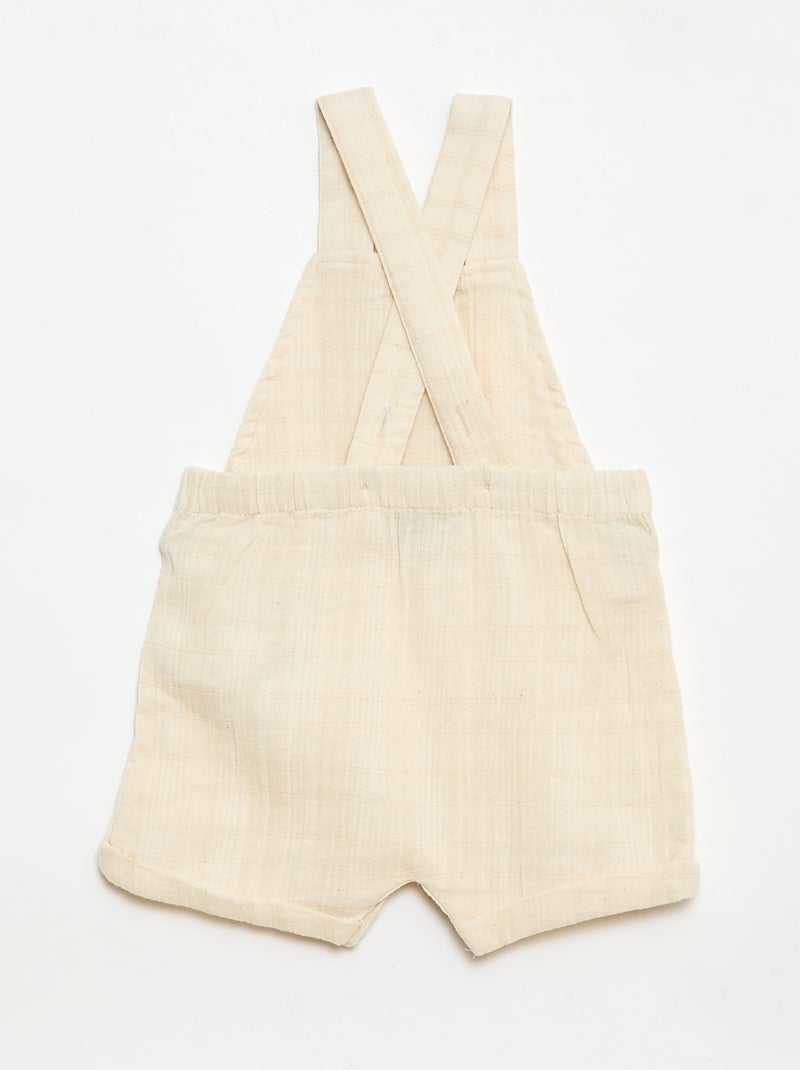 Combinaison short en double gaze de coton Blanc - Kiabi