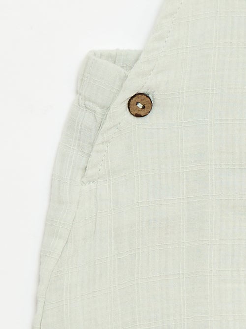 Combinaison short en double gaze de coton - Kiabi