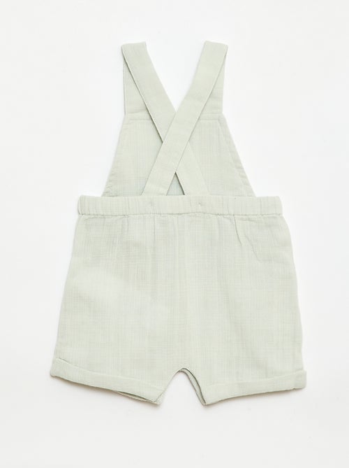 Combinaison short en double gaze de coton - Kiabi