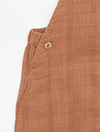Combinaison short en double gaze de coton