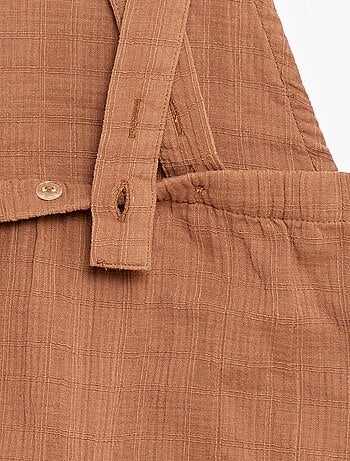 Combinaison short en double gaze de coton