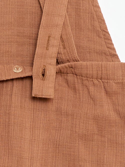 Combinaison short en double gaze de coton - Kiabi